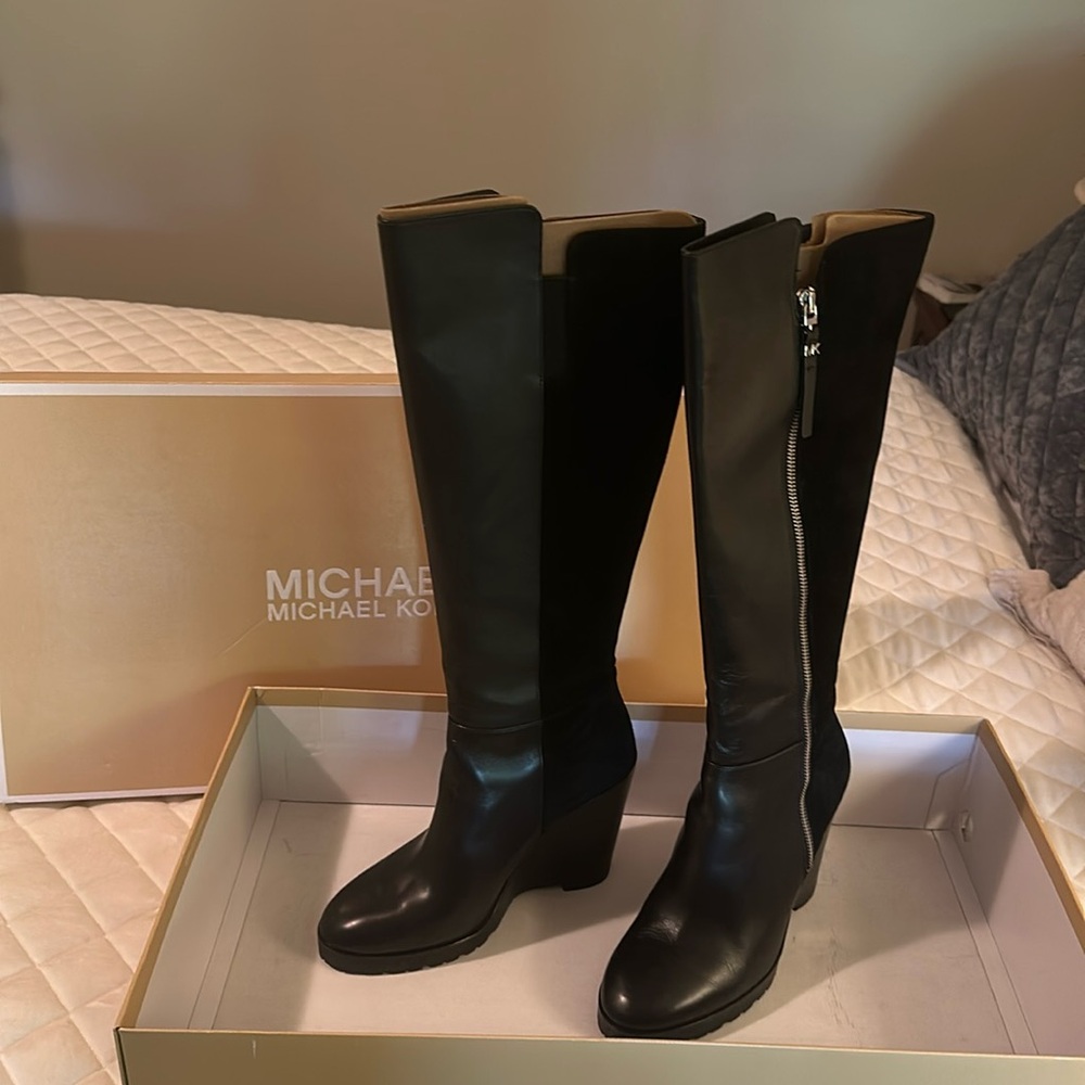 Michael Kors heeled boots. Like new.
